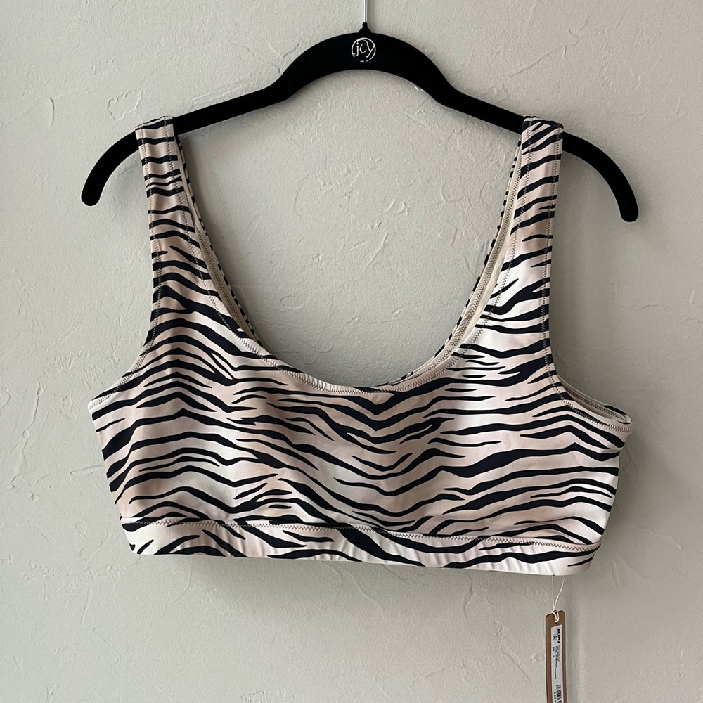 SKIMS SIGNATURE SWIM BIKINI TANK TOP IN CHAMPAGNE TIGER XL